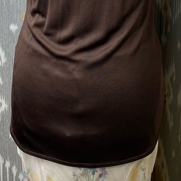 Ralph Lauren Collection Brown Sleeveless Knit Fringe Drape Top - Picture 15 of 16